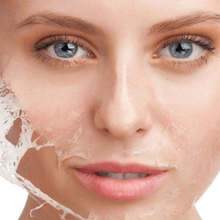 the transformation of a women's face by skincare practice